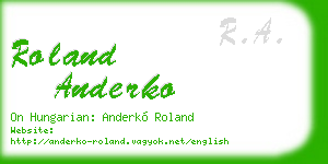 roland anderko business card